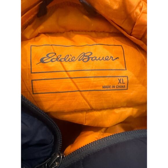 Eddie Bauer CirrusLite Down Hooded Jacket Zip Dark Blue Puffer Men's Size XL - Picture 9 of 15